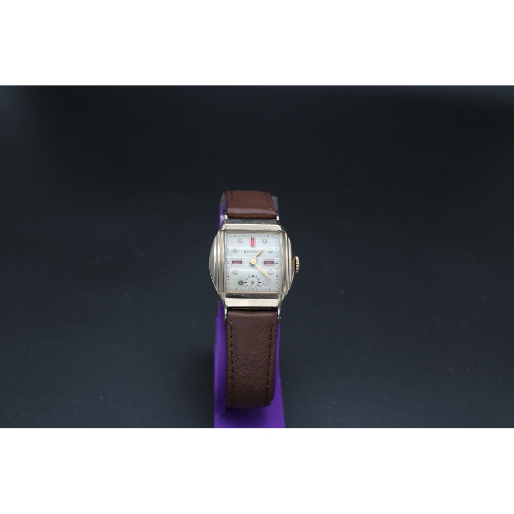 Vintage Benrus Ruby Diamond Dial BB4 17J Tank Watch 28mm Manual Wind Serviced